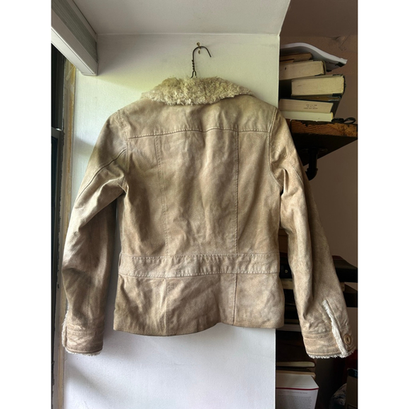 Women's Wilsons Leather Jacket Size S Beige - Picture 5 of 8